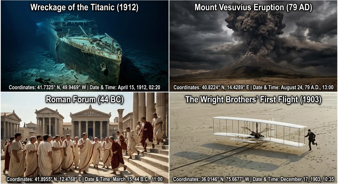 Сделать фото на координатах: исторические события - пример генерации №1