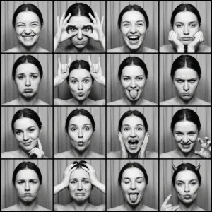 Черно-белая фотокабина: сетка эмоций